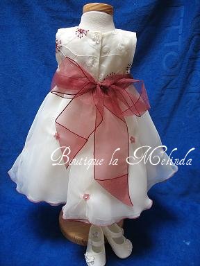 ROBE BAPTEME CEREMONIE PERLE BORDEAUX - REF. LINE - BOUTIQUE LA MELINDA
