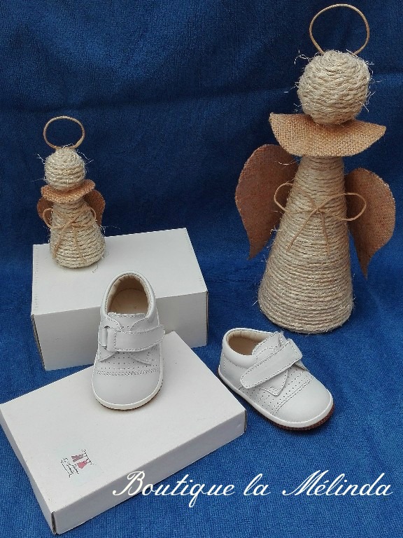Chaussure baby garçon pour assortir vos tenues de baptême Blanc - Réf. Nil - Boutique la Mélinda