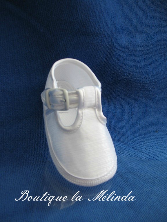 Chaussure tissu souple cérémonie baptême BABY BOY pour assortir vos tenues de cérémonie blanche Réf. WILL - Boutique la Mélinda