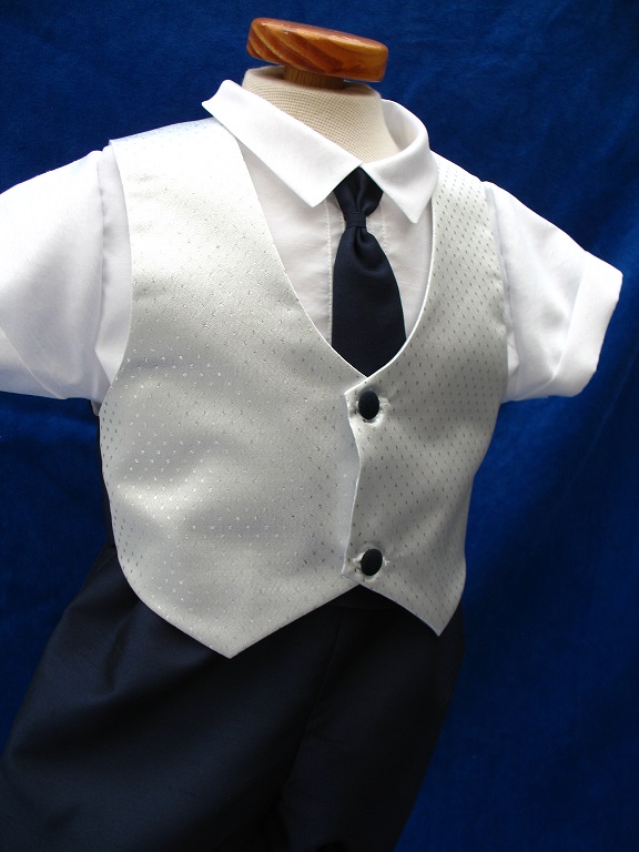Costume barboteuse pour garçon - Ensemble de baptême cérémonie Blanc Marine - Une tenue Coup Coeur pour votre cérémonie Réf. MAXIME - Boutique la Mélinda