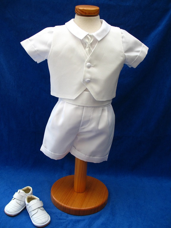 Costume de cérémonie baptême tout blanc pour garcon vendu dans son intégralité 5 pièces, Coup de Coeur assuré Réf. Lisandro - Boutique la Mélinda.jpg