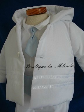 Manteau Baptême cérémonie blanc - Manteau avec capuche pour assortir vos tenues de Baptême en période de mi-saison ou hiver Blanc - Réf.MANTEAUS - BOUTIQUE LA MELINDA