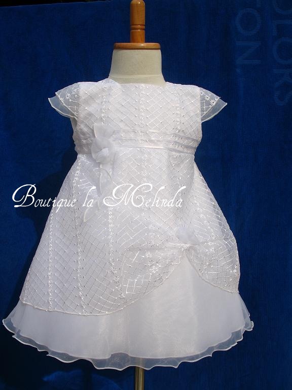 ROBE BAPTEME CERMONIE REF. INES BLANCHE - BOUTIQUE LA MELINDA