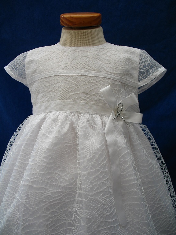 Robe Blanche manche courte de Cérémonie doublure en Coton - Coup de coeur - Réf. Judith - Boutique la Mélinda